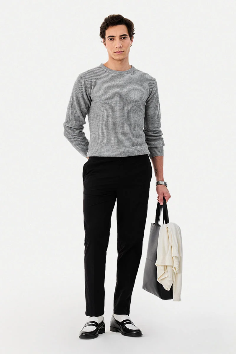 سنيتش Regular Fit Black Trousers